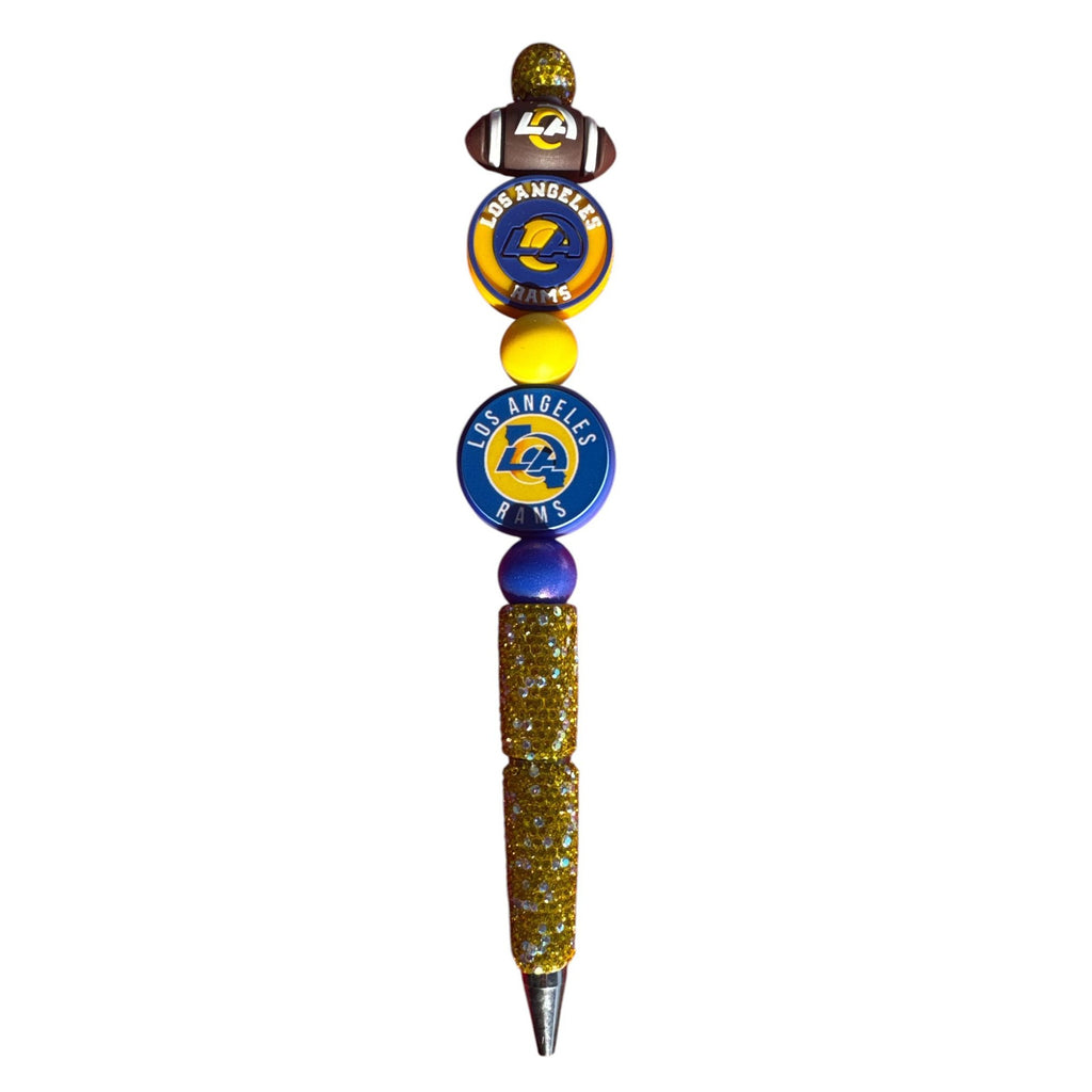 Los Angeles Rams Glitter Beaded Pen With Team Logo Accents - Great For Fans & Collectors