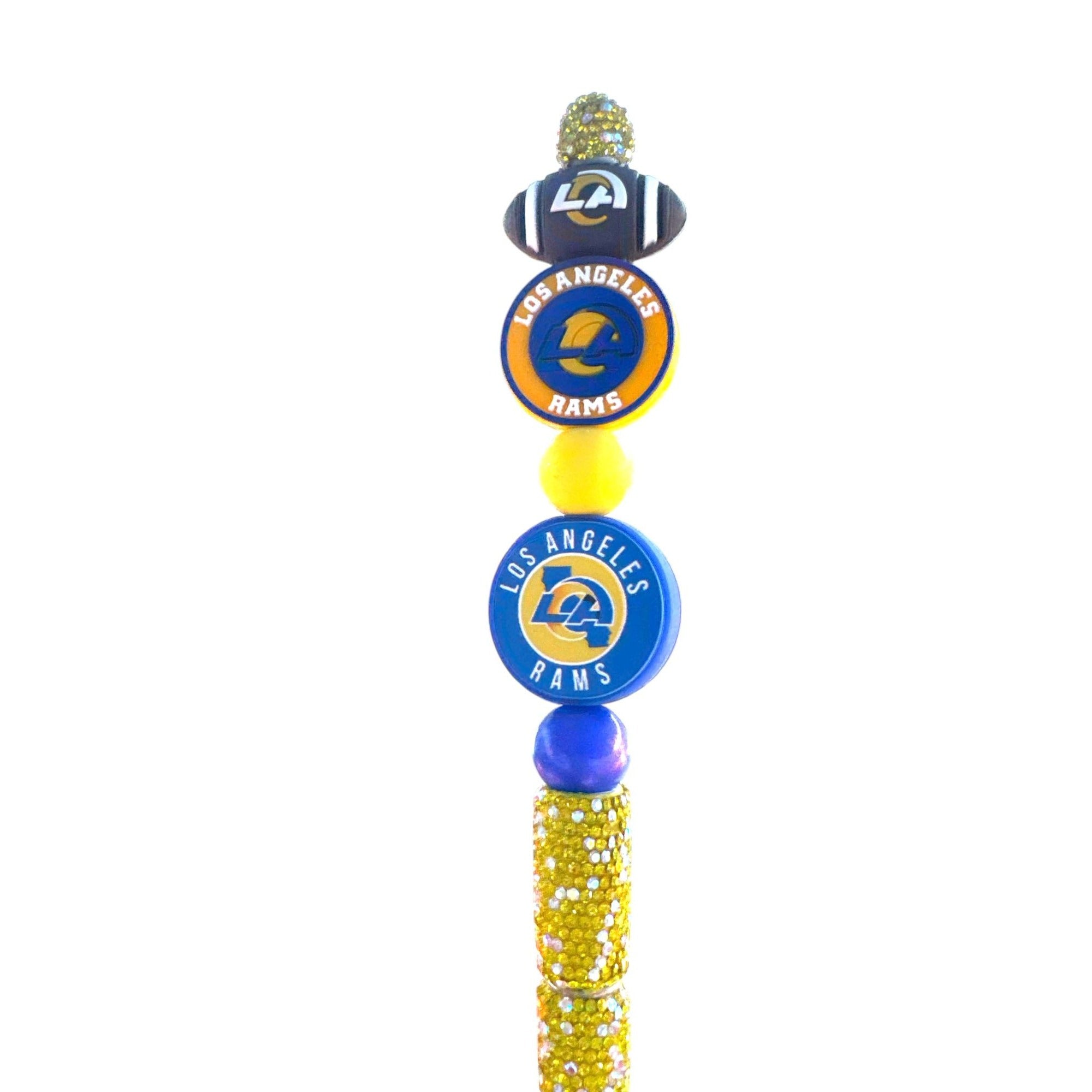 Los Angeles Rams Glitter Beaded Pen With Team Logo Accents - Great For Fans & Collectors