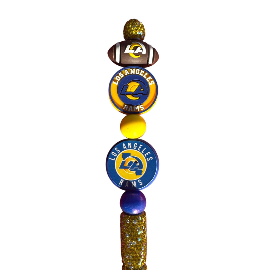 Los Angeles Rams Glitter Beaded Pen With Team Logo Accents - Great For Fans & Collectors
