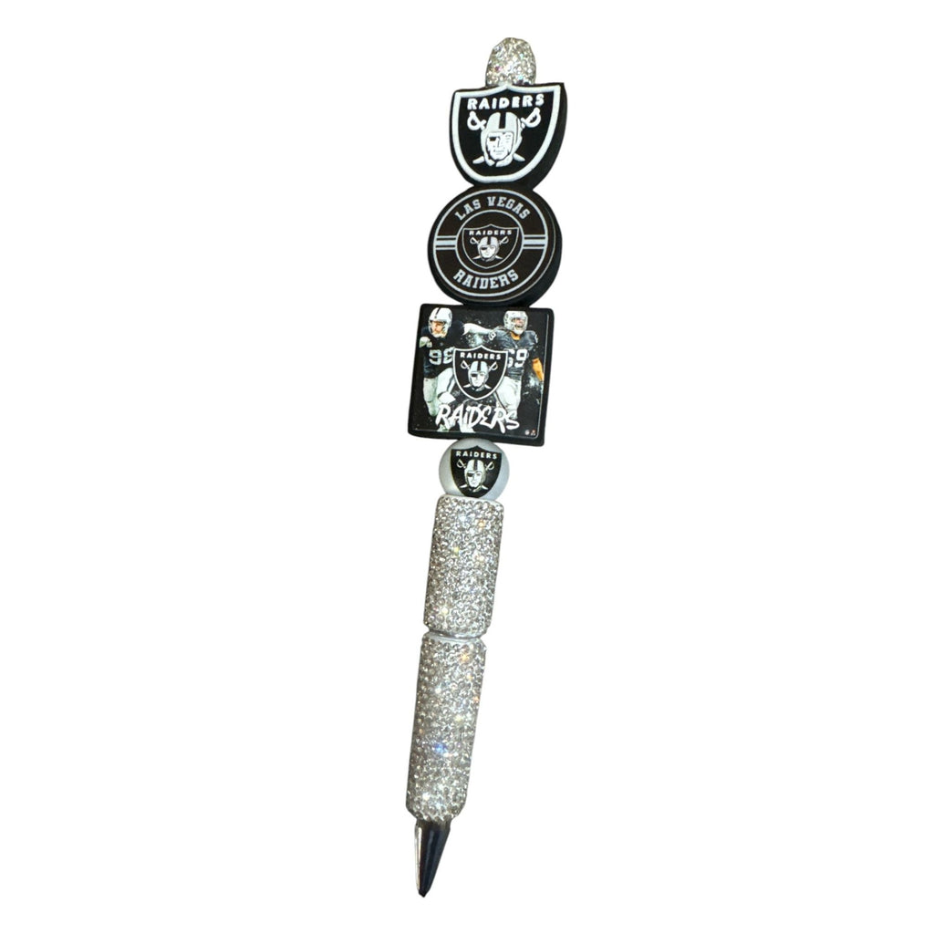 Las Vegas Raiders Glitter Stylus Pen With Team Logo Accents & Sparkling Rhinestones For Sports Fans