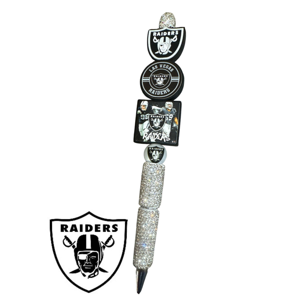 Las Vegas Raiders Glitter Stylus Pen With Team Logo Accents & Sparkling Rhinestones For Sports Fans