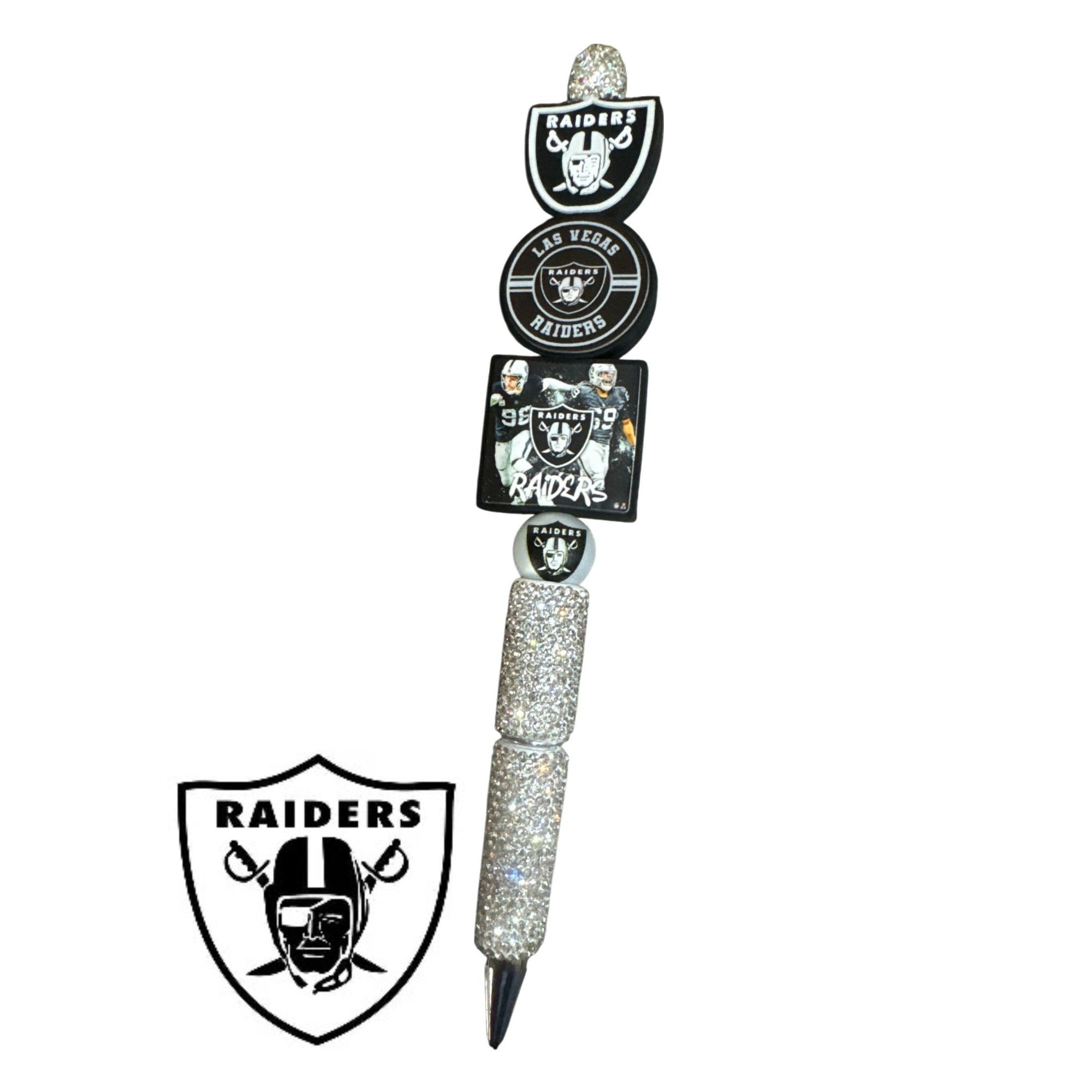 Las Vegas Raiders Glitter Stylus Pen With Team Logo Accents & Sparkling Rhinestones For Sports Fans