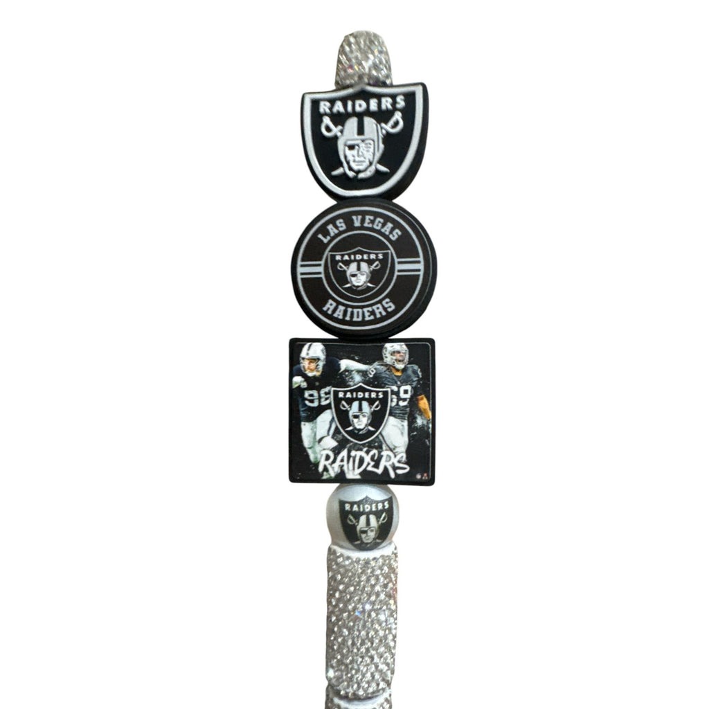 Las Vegas Raiders Glitter Stylus Pen With Team Logo Accents & Sparkling Rhinestones For Sports Fans