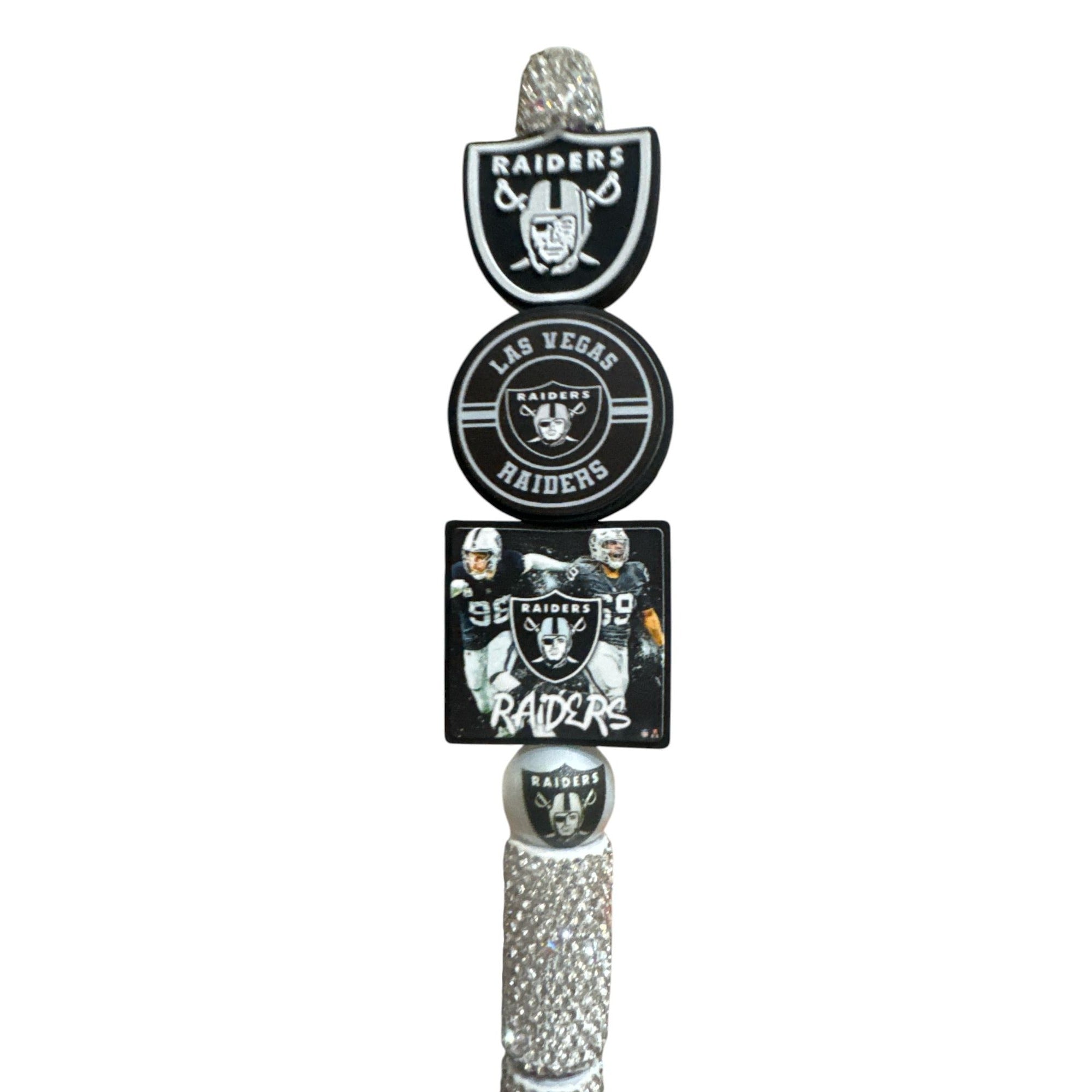 Las Vegas Raiders Glitter Stylus Pen With Team Logo Accents & Sparkling Rhinestones For Sports Fans