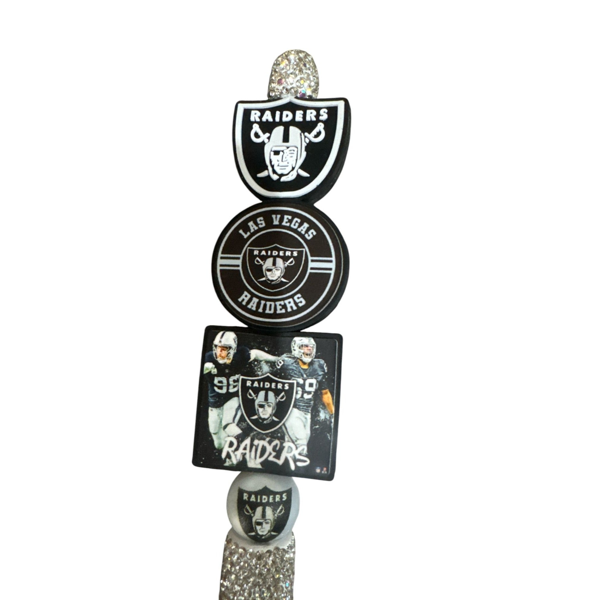 Las Vegas Raiders Glitter Stylus Pen With Team Logo Accents & Sparkling Rhinestones For Sports Fans
