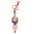 Be Kind Backpack Charm With Colorful Beads & Flower Accents Orange Clip Keychain Heart Pendant Handmade Accessory