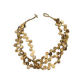 Multi-Strand Natural Wood Disc Beaded Necklace With Toggle Clasp