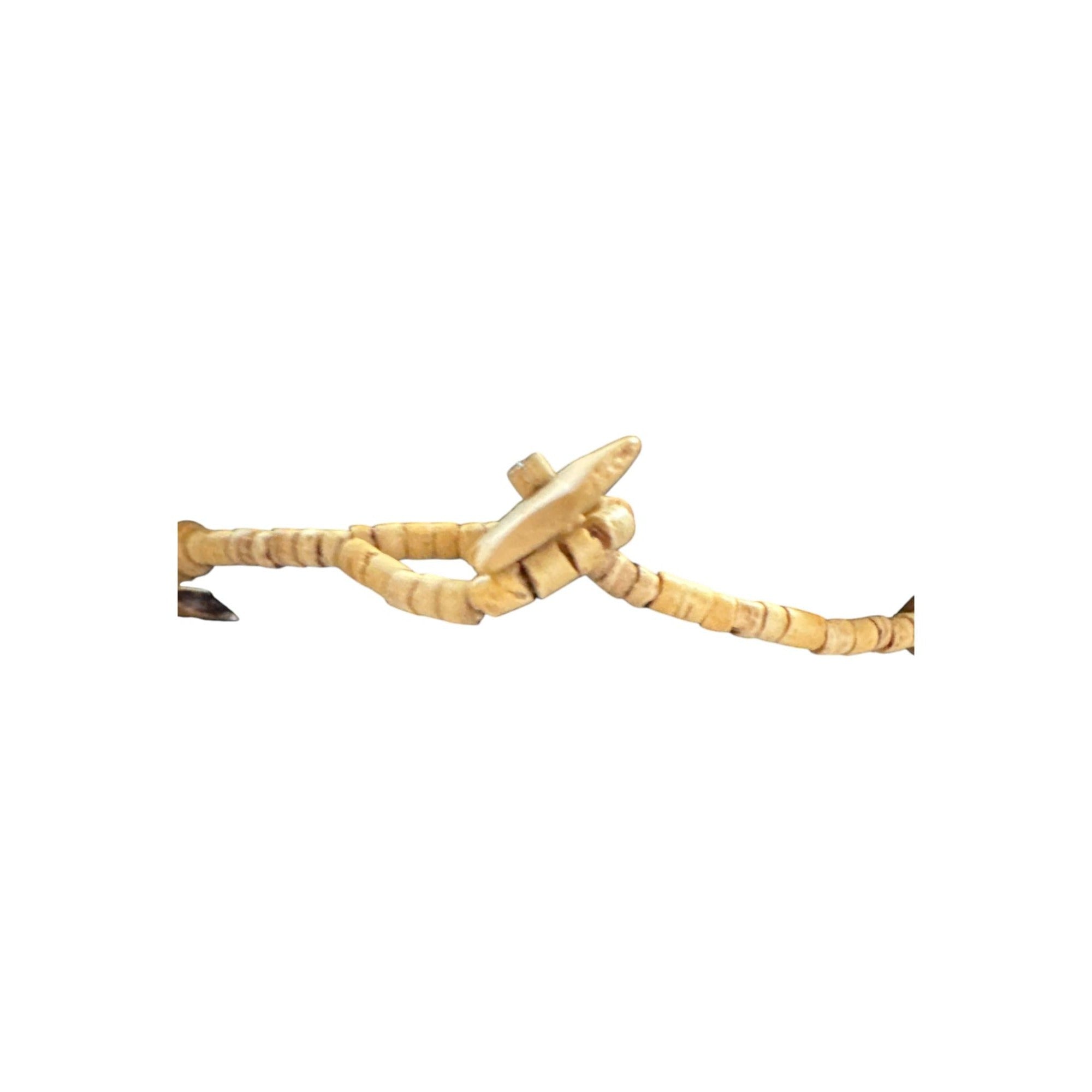 Multi-Strand Natural Wood Disc Beaded Necklace With Toggle Clasp