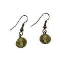 Yellow Faceted Glass Bead Earrings With Antique Brass Hooks For Women