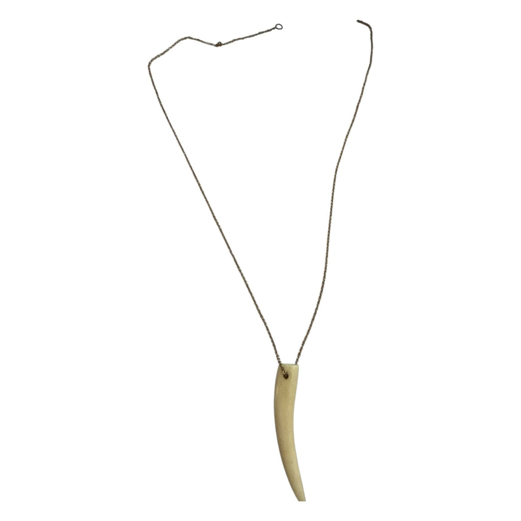 Bone Pendant Necklace With Gold-Tone Chain - Minimalist Design For Everyday Wear