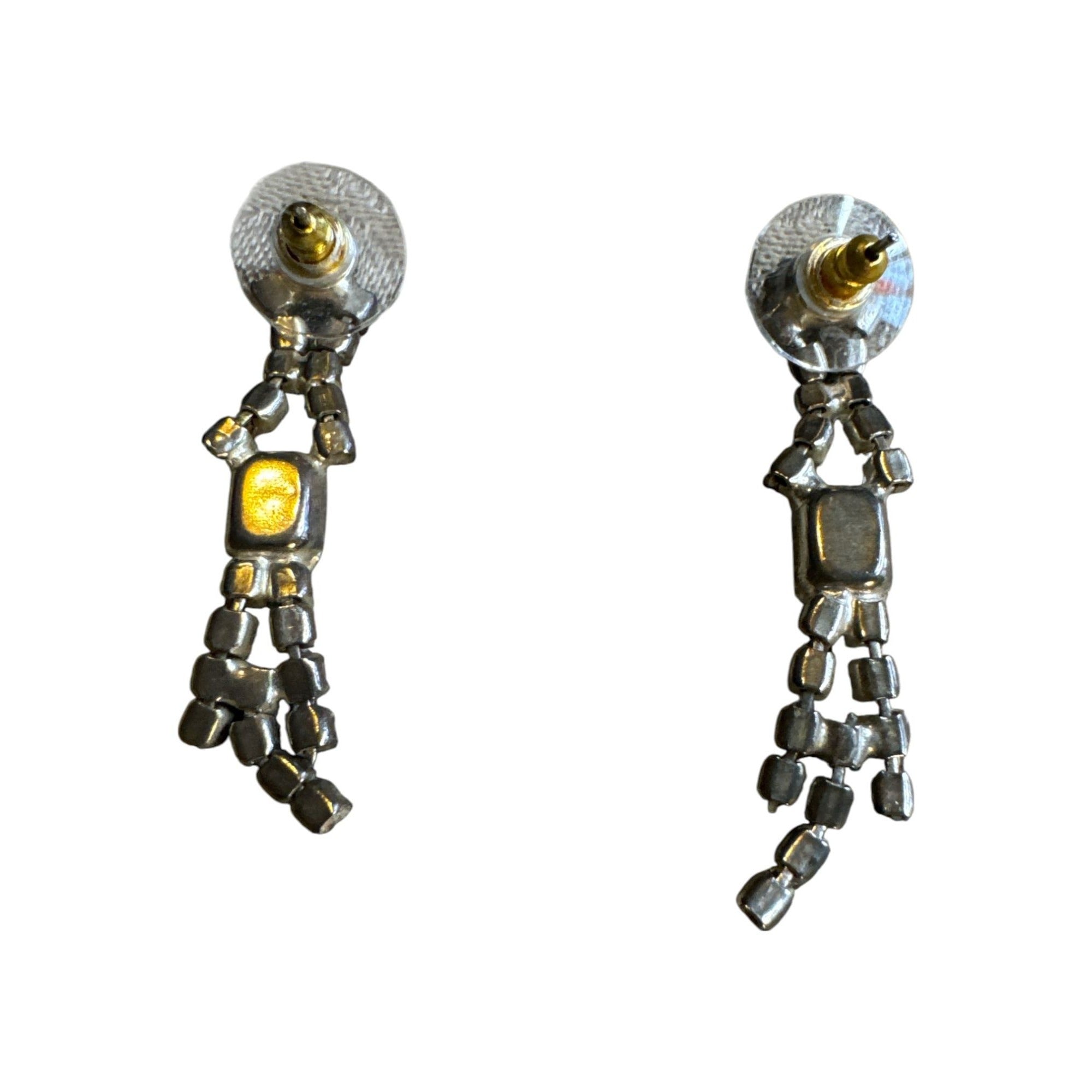 Vintage Emerald Green & Clear Rhinestone Dangle Drop Earrings For Women