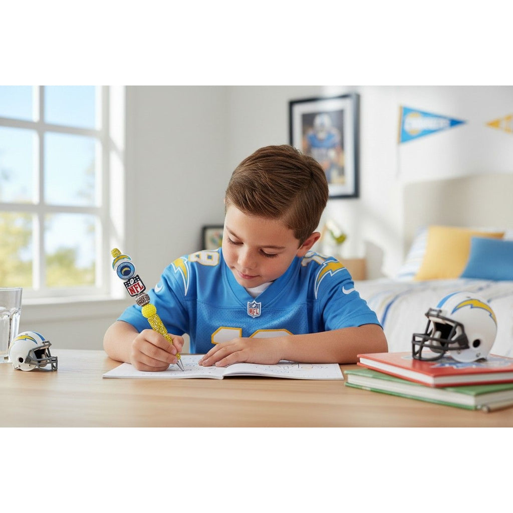 Los Angeles Chargers Glitter NFL Ballpoint Pen With Yellow Rhinestones